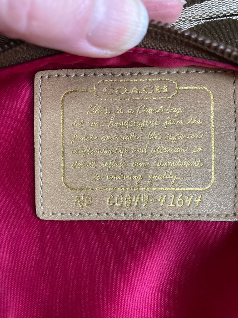 Coach Vintage Signature Jacquard Swing Pack Crossbody Bag-Yellow/Tan Tag Charm - Picture 8 of 16